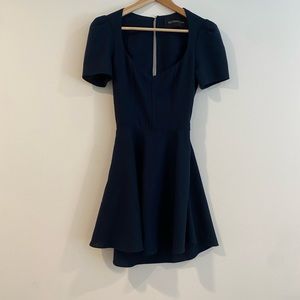 Reformation navy blue cutout back dress